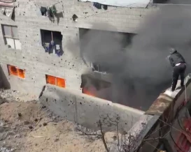 حريق بمخازن مساعدات إنسانية غرب مدينة غزة